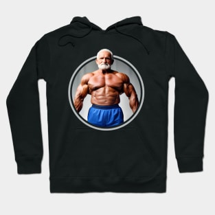 Muscular bearded gray Hoodie